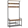 vasagle-mobilier-hol-cu-rafturi-umerase-suport-pentru-pantofi-si-scaun-maro-rustic-2