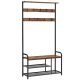 vasagle-mobilier-hol-cu-rafturi-umerase-suport-pentru-pantofi-si-scaun-maro-rustic-2