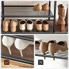 vasagle-mobilier-hol-cu-rafturi-umerase-suport-pentru-pantofi-si-scaun-maro-rustic-2