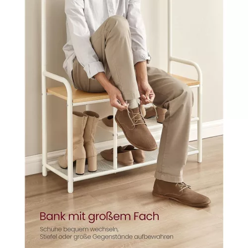 vasagle-mobilier-hol-cu-rafturi-umerase-suport-pentru-pantofi-si-scaun-stejar-si-alb-1