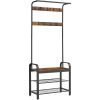 vasagle-mobilier-hol-cu-rafturi-umerase-suport-pentru-pantofi-si-scaun-maro-rustic-3