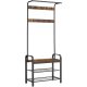 vasagle-mobilier-hol-cu-rafturi-umerase-suport-pentru-pantofi-si-scaun-maro-rustic-3