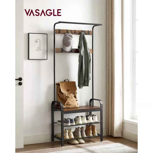 vasagle-mobilier-hol-cu-rafturi-umerase-suport-pentru-pantofi-si-scaun-maro-rustic-3