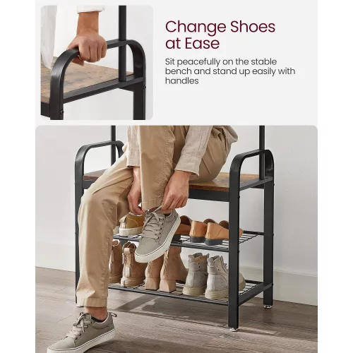 vasagle-mobilier-hol-cu-rafturi-umerase-suport-pentru-pantofi-si-scaun-maro-rustic-3