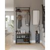 vasagle-mobilier-hol-cu-rafturi-umerase-suport-pentru-pantofi-si-scaun-maro-rustic-3