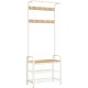 vasagle-mobilier-hol-cu-rafturi-umerase-suport-pentru-pantofi-si-scaun-stejar-183x72x33cm