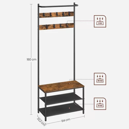 vasagle-mobilier-hol-cu-umerase-suport-paltoane-cu-bancheta-de-depozitare-pantofi-maro-1