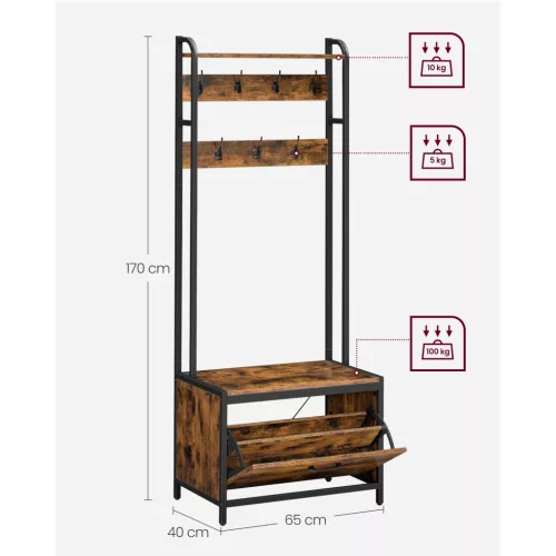 vasagle-mobilier-hol-cu-bancheta-si-umerase-dulap-de-pantofi-maro-rustic-6540170cm