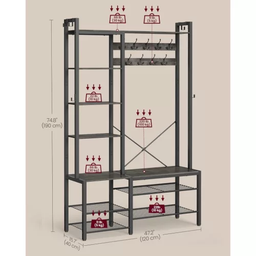 vasagle-mobilier-hol-si-depozitare-haine-cu-umerase-rafturi-gri-piatra-si-negru