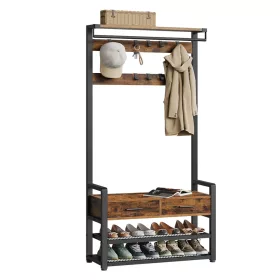 vasagle-mobilier-hol-cu-bancheta-si-depozitare-pantofi-2-sertare-textile-10-umerase-maro