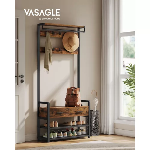 vasagle-mobilier-hol-cu-bancheta-si-depozitare-pantofi-2-sertare-textile-10-umerase-maro
