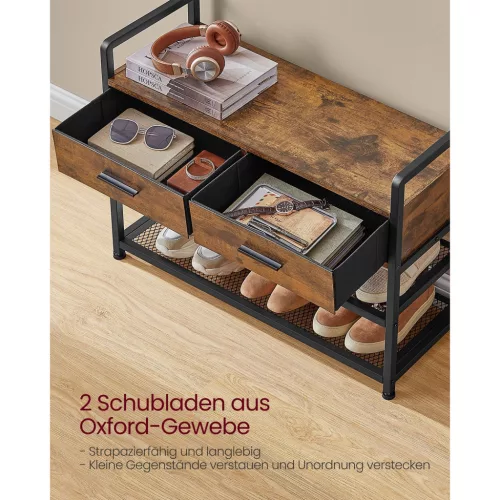 vasagle-mobilier-hol-cu-bancheta-si-depozitare-pantofi-2-sertare-textile-10-umerase-maro