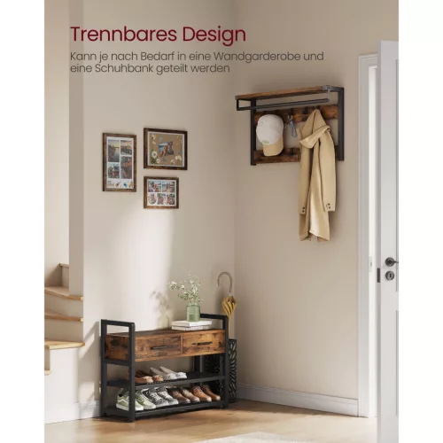 vasagle-mobilier-hol-cu-bancheta-si-depozitare-pantofi-2-sertare-textile-10-umerase-maro