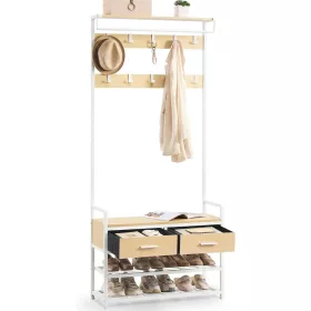   Mobilier hol, suport pentru pantofi, 10 umerașe și 2 sertare, stejar auriu 80,5 x 30 x