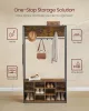 Mobilier hol cu suport pentru pantofi și banchetă, stil industrial, maro rustic și