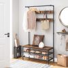 vasagle-mobilier-hol-cu-rafturi-umerasecu-suport-pentru-pantofi-si-scaun-maro-rustic-2