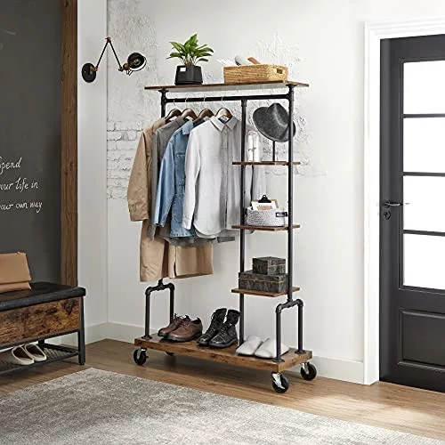 vasagle-suport-pentru-haine-cu-rafturi-negru-103x40x174cm