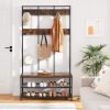 vasagle-mobilier-hol-cu-rafturi-umerasecu-suport-pentru-pantofi-si-scaun-maro-rustic-3