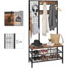 vasagle-mobilier-hol-cu-rafturi-umerasecu-suport-pentru-pantofi-si-scaun-maro-rustic-4