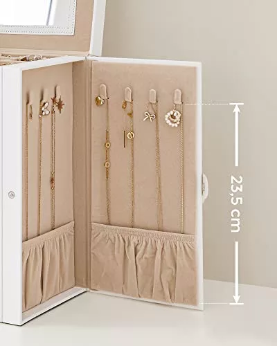 songmics-cutie-de-bijuterii-cu-5-sertare-si-oglinda-alba-26x15x32cm