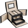 songmics-cutie-de-bijuterii-cu-2-sertare-si-oglinda-neagra-17x13x12cm