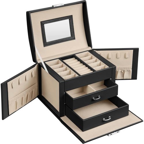 songmics-cutie-de-bijuterii-cu-2-sertare-si-oglinda-neagra-17x13x12cm
