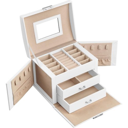 songmics-cutie-de-bijuterii-cu-2-sertare-si-oglinda-alba-17x13x12cm