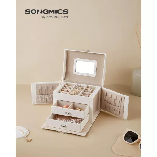 songmics-cutie-de-bijuterii-cu-2-sertare-si-oglinda-alba-17x13x12cm