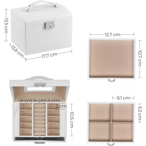 songmics-cutie-de-bijuterii-cu-3-sertare-si-oglinda-alba-22x16x17cm