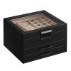 songmics-cutie-de-bijuterii-cu-capac-din-sticla-2-sertare-negru-23x20x13cm