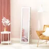 Dulap rotativ pentru bijuterii, cu încuietoare, cu oglindă, alb 54x54x161cm
