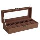 songmics-cutie-de-ceas-din-lemn-cu-6-compartimente-capac-din-sticla-maro-30x11x8cm