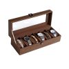 songmics-cutie-de-ceas-din-lemn-cu-6-compartimente-capac-din-sticla-maro-30x11x8cm