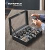 songmics-carcasa-din-piele-ecologica-cu-12-compartimente-capac-din-sticla-negru-30x20x8cm