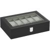 songmics-carcasa-din-piele-ecologica-cu-12-compartimente-capac-din-sticla-negru-30x20x8cm