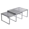 Raft de organizare pentru bucătărie, 2 bucăți, argintiu, 32 x 23 x 15 cm