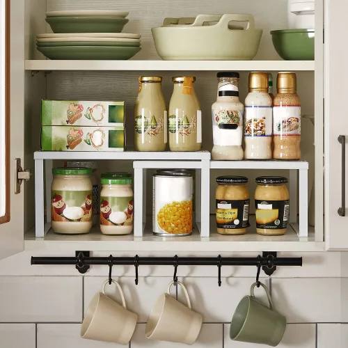songmics-raft-organizator-bucatarie-2-piese-stivuibil-alb