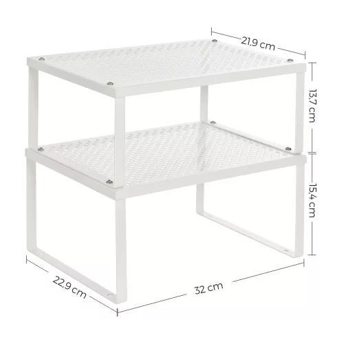 songmics-raft-organizator-bucatarie-2-piese-stivuibil-alb