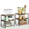 Raft organizator pentru bucătărie, 2 piese, maro rustic, 30x19.5x15.6 cm