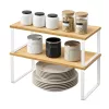 Raft de organizare din bambus pentru bucătărie, 2 bucăți, 19.5 x 39.7 x 15.8 cm