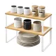 Raft de organizare din bambus pentru bucătărie, 2 bucăți, 19.5 x 39.7 x 15.8 cm