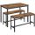 vasagle-masa-cu-doua-banci-maro-rustic-110x70x75cm