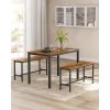 vasagle-masa-cu-doua-banci-maro-rustic-110x70x75cm