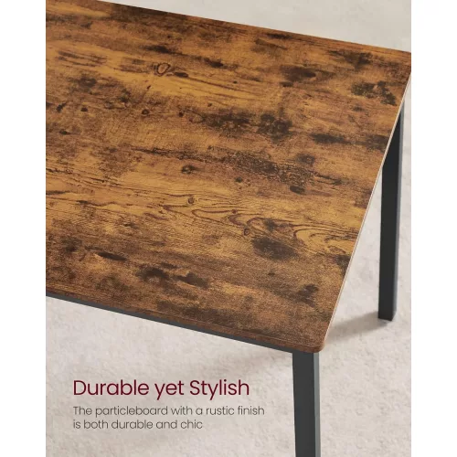 vasagle-masa-cu-doua-banci-maro-rustic-110x70x75cm