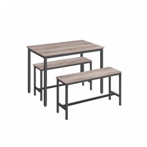 vasagle-masa-cu-doua-banci-greige-si-negru-110x70x75cm