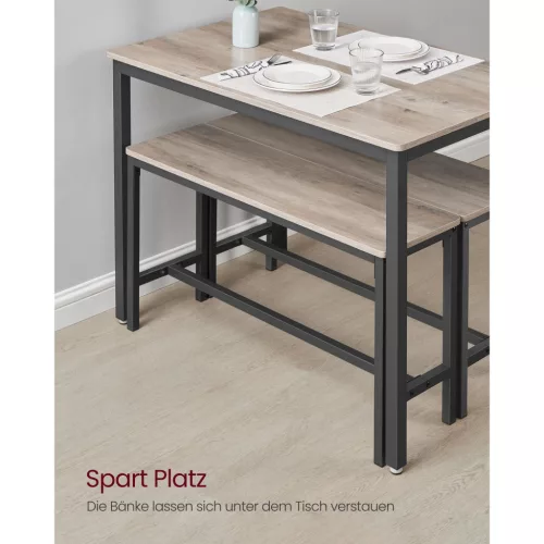 vasagle-masa-cu-doua-banci-greige-si-negru-110x70x75cm