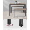 vasagle-masa-cu-doua-banci-greige-si-negru-110x70x75cm