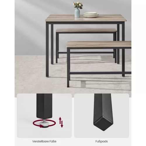 vasagle-masa-cu-doua-banci-greige-si-negru-110x70x75cm