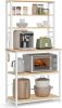 vasagle-raft-de-bucatarie-cu-6-rafturi-6-carlige-stejar-si-alb-80x40x167cm