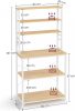 vasagle-raft-de-bucatarie-cu-6-rafturi-6-carlige-stejar-si-alb-80x40x167cm